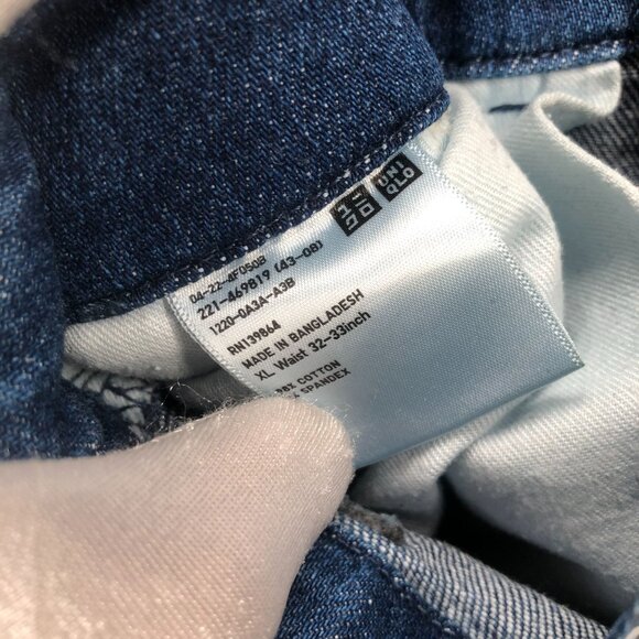 Uniqlo Wide Trouser Jeans Womens XL 32-33'' Blue Medium Wash High Rise - Picture 9 of 9